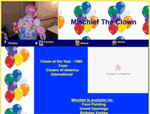 Tablet Screenshot of mischieftheclown.com